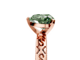 Rose gold Fancy Green Heart  Solitaire Engagement Ring with Scrollwork Band and Four-Prong Setting_5