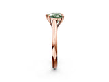 Rose gold Fancy Green Heart  Solitaire Engagement Ring with Six-Prong Setting and Classic Band 3