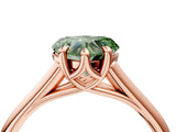 Rose gold Fancy Green Heart  Solitaire Engagement Ring with Six-Prong Setting and Classic Band 5