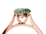 Rose gold Fancy Green Heart  Solitaire Heart Prong Engagement Ring with Tapered Band_40