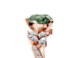 Rose gold Fancy Green Heart  Solitaire Marquise Twist Band with Six-Prong Setting_5