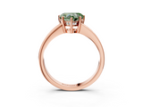 Rose gold Fancy Green Heart  Solitaire Pavé Band Prong Setting Ring_3