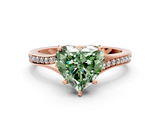 Rose gold Fancy Green Heart  Solitaire Pavé Band with Four-Prong Setting_18