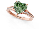 Rose gold Fancy Green Heart  Solitaire Pavé Band with Four-Prong Setting_19