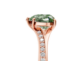 Rose gold Fancy Green Heart  Solitaire Pavé Band with Four-Prong Setting_23