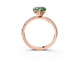 Rose gold Fancy Green Heart  Solitaire Pavé Band with Four-Prong Setting_3