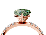 Rose gold Fancy Green Heart  Solitaire Pavé Band with Four-Prong Setting_4