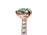 Rose gold Fancy Green Heart  Solitaire Pavé Band with Four-Prong Setting_5