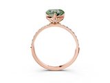 Rose gold Fancy Green Heart  Solitaire Pavé Diamond Engagement Ring with Four-Prong Setting_3
