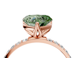 Rose gold Fancy Green Heart  Solitaire Pavé Diamond Engagement Ring with Four-Prong Setting_4