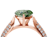 Rose gold Fancy Green Heart  Solitaire Pavé Diamond Engagement Ring with Four-Prong Setting_4