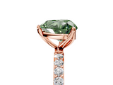 Rose gold Fancy Green Heart  Solitaire Pavé Diamond Engagement Ring with Four-Prong Setting_5
