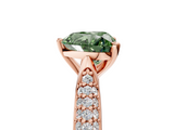 Rose gold Fancy Green Heart  Solitaire Pavé Diamond Engagement Ring with Four-Prong Setting_5
