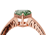 Rose gold Fancy Green Heart  Solitaire Pavé Diamond Milgrain Engagement Ring with Four-Prong Setting_4