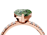 Rose gold Fancy Green Heart  Solitaire Pave Diamond Engagement Ring with Four-Prong Setting_4