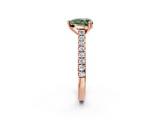 Rose gold Fancy Green Heart  Solitaire Pave Diamond Engagement Ring with Prong Setting_2