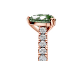 Rose gold Fancy Green Heart  Solitaire Pave Diamond Engagement Ring with Prong Setting_5