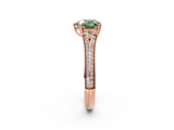 Rose gold Fancy Green Heart  Solitaire Pave Split Shank Engagement Ring with Six-Prong Setting_2