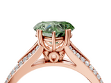 Rose gold Fancy Green Heart  Solitaire Pave Split Shank Engagement Ring with Six-Prong Setting_4
