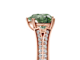 Rose gold Fancy Green Heart  Solitaire Pave Split Shank Engagement Ring with Six-Prong Setting_5