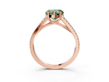 Rose gold Fancy Green Heart  Solitaire Split Shank Pavé Diamond Engagement Ring_3