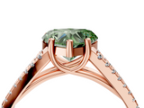 Rose gold Fancy Green Heart  Solitaire Split Shank Pavé Diamond Engagement Ring_4