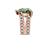 Rose gold Fancy Green Heart  Solitaire Split Shank Pavé Diamond Engagement Ring_5