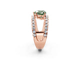 Rose gold Fancy Green Heart  Solitaire Split Shank Pave Diamond Ring_31