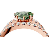 Rose gold Fancy Green Heart  Solitaire Split Shank Pave Diamond Ring_33