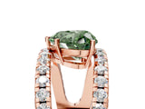 Rose gold Fancy Green Heart  Solitaire Split Shank Pave Diamond Ring_34