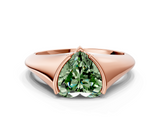 Rose gold Fancy Green Heart  Solitaire Tension Set Diamond Ring