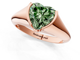 Rose gold Fancy Green Heart  Solitaire Tension Set Diamond Ring_1