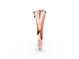 Rose gold Fancy Green Heart  Solitaire Tension Set Diamond Ring_2