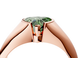 Rose gold Fancy Green Heart  Solitaire Tension Set Diamond Ring_4