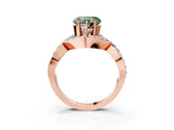 Rose gold Fancy Green Heart  Solitaire Twist Band Pavé Diamond Engagement Ring_35