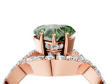 Rose gold Fancy Green Heart  Solitaire Twist Band Pavé Diamond Engagement Ring_36