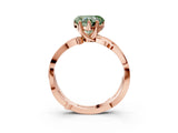 Rose gold Fancy Green Heart  Solitaire Twist Band with Pavé Accents and Four-Prong Setting_22