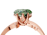 Rose gold Fancy Green Heart  Solitaire Twist Band with Pavé Accents and Four-Prong Setting_23