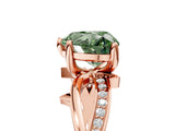 Rose gold Fancy Green Heart  Solitaire Twist Band with Pavé Accents and Four-Prong Setting_24