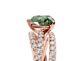 Rose gold Fancy Green Heart  Solitaire Twist Band with Pavé Setting and Four-Prong Setting_5