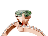 Rose gold Fancy Green Heart  Solitaire Twist Band with Pave Set Diamonds and Four-Prong Setting_4