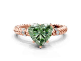 Rose gold Fancy Green Heart  Solitaire Twisted Band Prong Set Engagement Ring_21