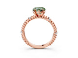 Rose gold Fancy Green Heart  Solitaire Twisted Band Prong Set Engagement Ring_24