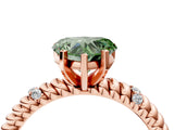 Rose gold Fancy Green Heart  Solitaire Twisted Band Prong Set Engagement Ring_25