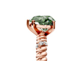 Rose gold Fancy Green Heart  Solitaire Twisted Band Prong Set Engagement Ring_26