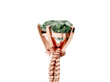 Rose gold Fancy Green Heart  Solitaire Twisted Band with Bead Prong Setting_35