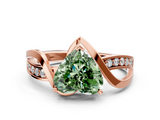 Rose gold Fancy Green Heart  Solitaire Twisted Band with Prong Setting_3