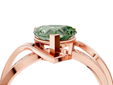 Rose gold Fancy Green Heart  Solitaire Twisted Band with Prong Setting_7