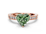 Rose gold Fancy Green Heart  Solitaire with Pavé Band and Four-Prong Setting_29