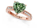 Rose gold Fancy Green Heart  Solitaire with Pavé Band and Four-Prong Setting_30